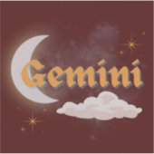Sticker Gemini Celestial esthétique Dreamy Moon Cloud Star (Devant)