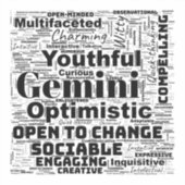 Sticker Gemini Zodiac Word Cloud Inspiration (Recto)
