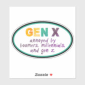 Sticker Gen X—En colère de tous (Feuille)