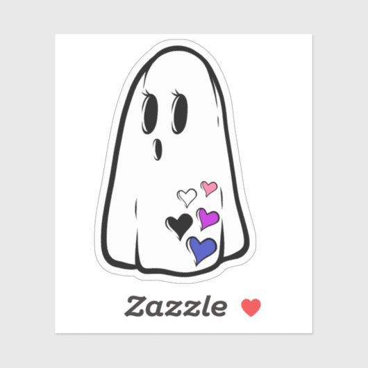 Sticker Genderfluide Fierté Ghost (Feuille)