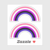 Sticker Genderfluidité Fierté arc-en-ciel (Feuille)