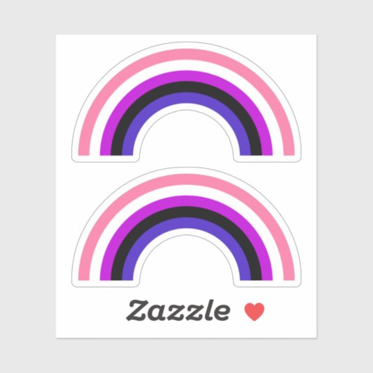 Sticker Genderfluidité Fierté arc-en-ciel (Feuille)