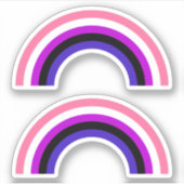 Sticker Genderfluidité Fierté arc-en-ciel (Devant)