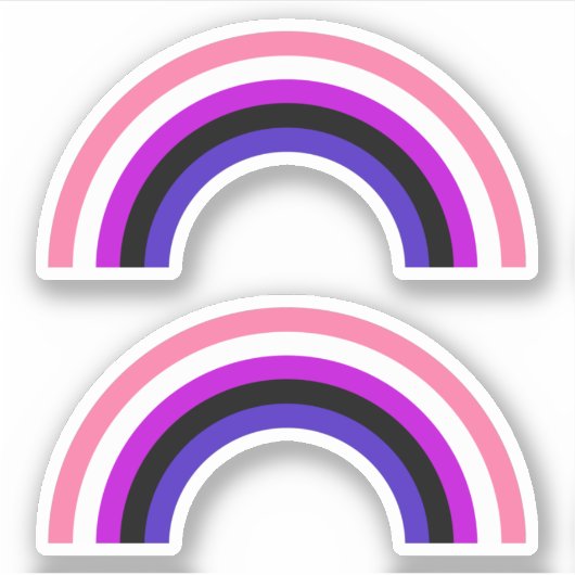 Sticker Genderfluidité Fierté arc-en-ciel (Devant)