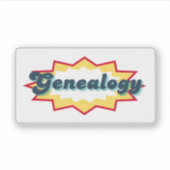 Sticker Généalogie, design pop comic book (Devant)