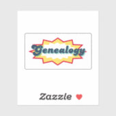 Sticker Généalogie, design pop comic book (Feuille)