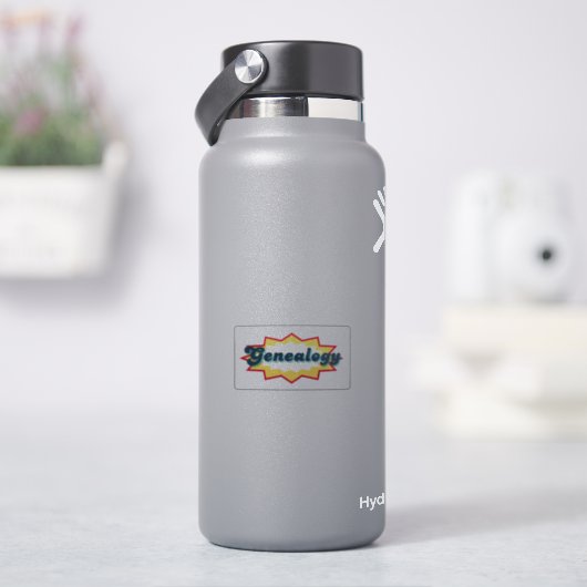 Sticker Généalogie, design pop comic book (HydroFlask)
