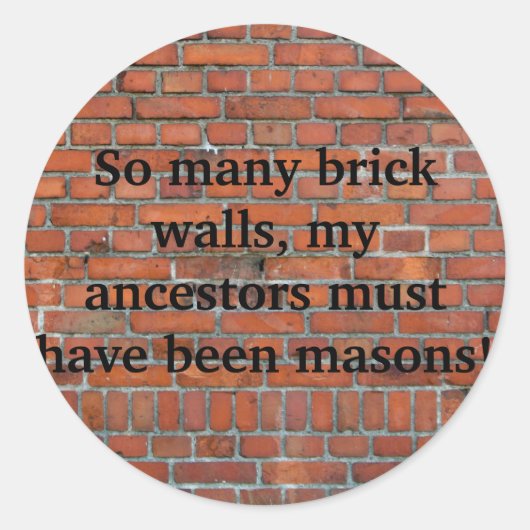 Sticker généalogique "Brick Wall" (Devant)