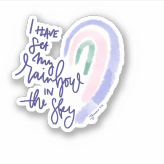 Sticker Genèse de l'autocollant arc-en-ciel de Jésus