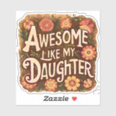 Sticker génial comme ma fille (Feuille)