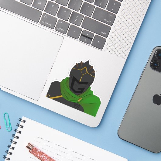 Sticker Genko037 (Ordinateur portable avec iPhone)