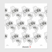 Sticker Genoux d'abeille en noir et blanc (Feuille)