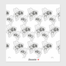 Genoux d'abeille en noir et blanc