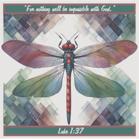 Sticker Géo Libellule personnalisable (Devant)