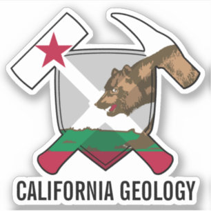 Sticker Géologie de Californie Drapeau d'État Vinyle