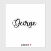 Sticker George Name - Calligraphie manuscrite (Feuille)