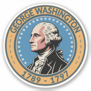 Sticker George Washington Illustration Badge de président