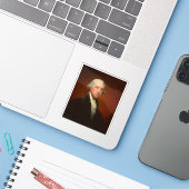 Sticker George Washington Portrait (Ordinateur portable avec iPhone)