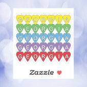 Sticker Georgia Heart Pattern Rainbow
