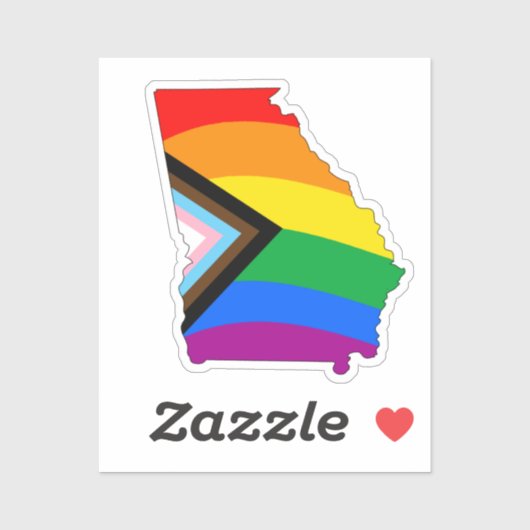 Sticker Georgia State Pride LGBTQ Progress Pride (Feuille)