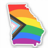 Sticker Georgia State Pride LGBTQ Progress Pride (Recto)