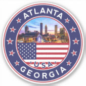Sticker Géorgie, Atlanta (Devant)