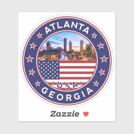 Sticker Géorgie, Atlanta (Feuille)