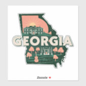 Sticker Géorgie rétro (Feuille)