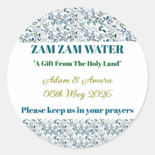 Sticker-Gepersonaliseerde Nikkah Zam Zam Water Sti Ronde Sticker