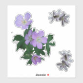 Sticker Geraniums sauvages fleur sauvage et beautés printa (Feuille)