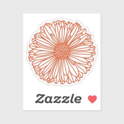 Sticker Gerbera Daisy (Feuille)
