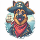 Sticker German Shepherd Dog Pirate Copy (Devant)