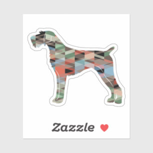 Sticker German Wirehaired Pointer Geo Silhouette Plaid