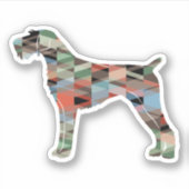 Sticker German Wirehaired Pointer Geo Silhouette Plaid (Devant)