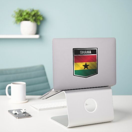 Sticker Ghana (Ordinateur portable sur le bureau)
