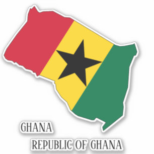 Sticker Ghana Drapeau Charme Carte Patriotique