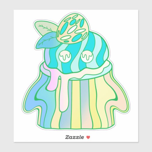 Sticker Ghost Cupcake (Feuille)