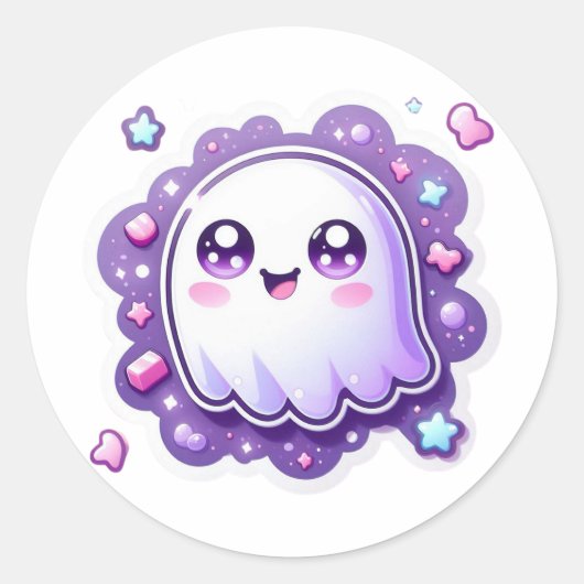 Sticker Ghost Cute Kawaii Pastel Halloween Éffraya (Devant)