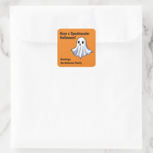 Sticker Ghost Halloween Cute Orange (Sac)