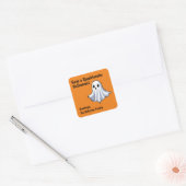 Sticker Ghost Halloween Cute Orange (Enveloppe)