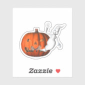 Sticker Ghost Jack-o'-lantern Halloween drôle (Feuille)