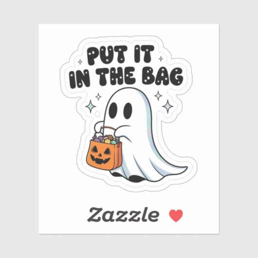 Sticker Ghost - "Mettez-Le Dans Le Sac" Halloween (Feuille)