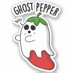 Sticker Ghost Pepper Funny Chili Pun