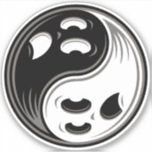 Sticker Ghost Yin Yang Noir et blanc (Devant)