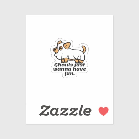 Sticker Ghouls veut juste s'amuser - Chien (Feuille)