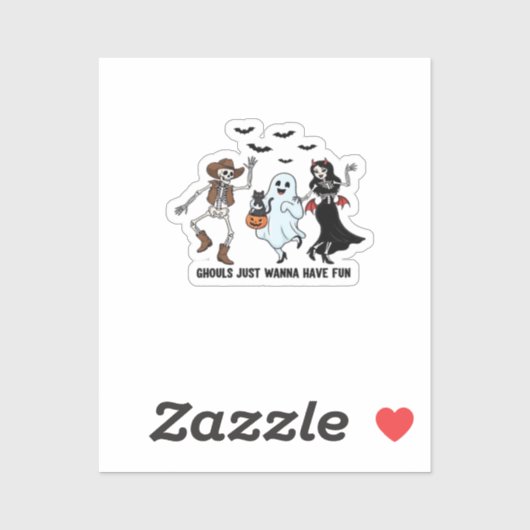 Sticker Ghouls veut juste s'amuser - Danser Squelette Spoo (Feuille)
