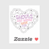 Sticker Ghouls veut juste s'amuser Halloween (Feuille)