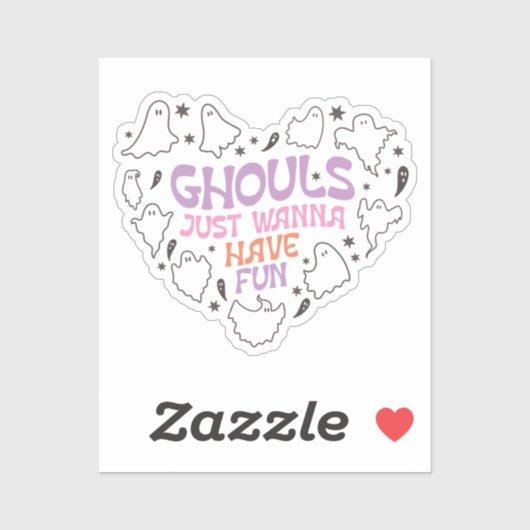 Sticker Ghouls veut juste s'amuser Halloween (Feuille)