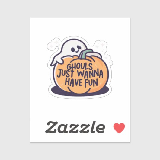 Sticker Ghouls veut juste s'amuser - mignon Doodle d'Hallo (Feuille)
