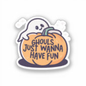 Sticker Ghouls veut juste s'amuser - mignon Doodle d'Hallo (Recto)